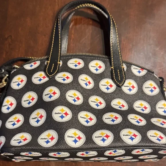 Dooney & Bourke Black Satchel with Team Emblems - Picture 3 of 3